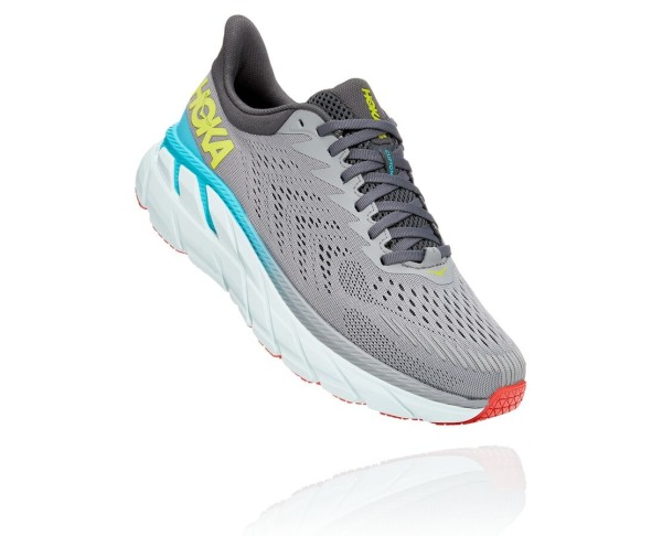 Hoka One One Clifton 7 Mens UK - Dark Grey Road Running Shoes - DGWYS0812